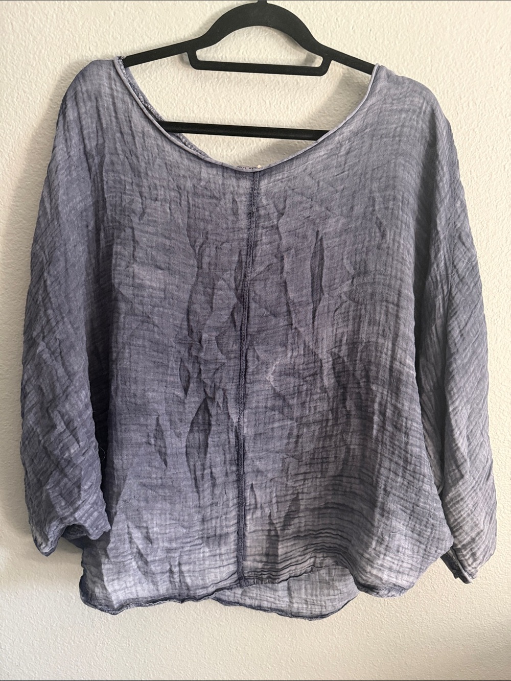 Lightweight Women's Washed Blue Linen Top